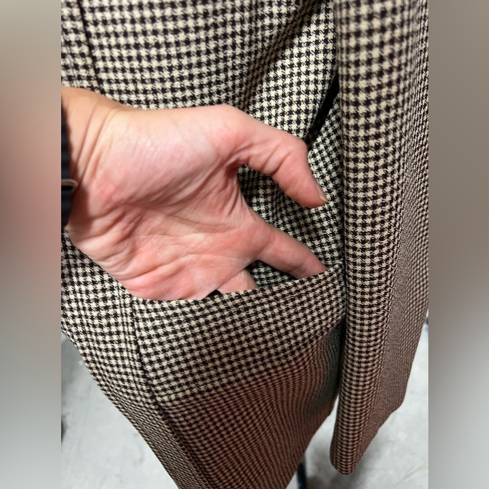 Vintage Knack Leisurewear made in Japan jacket- Men medium 40 brown houndstooth - Picture 9 of 12